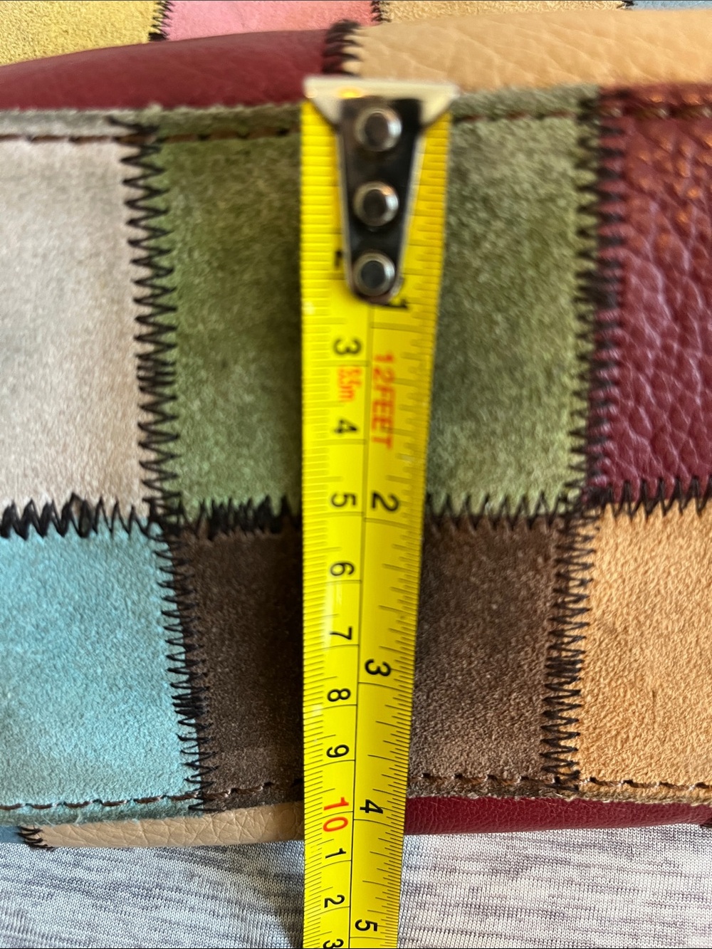 (RARE) Y2K Lucky Brand Ugly Betty Suede/leather Hobo Bag Multicolor Patchwork - Picture 10 of 11